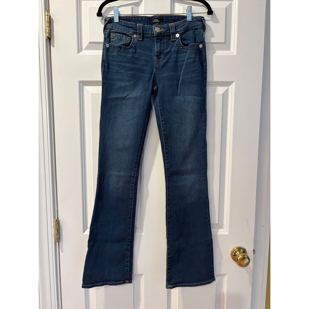 True Religion Becca Mid Rise Bootcut Jeans Dark Wash Size 28 EUC Classic